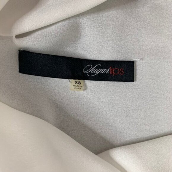 Sugarlips Blouse Top Tiered Flowy Top Off White Open Sleeve Y2k 2000s Size XS - Picture 10 of 16